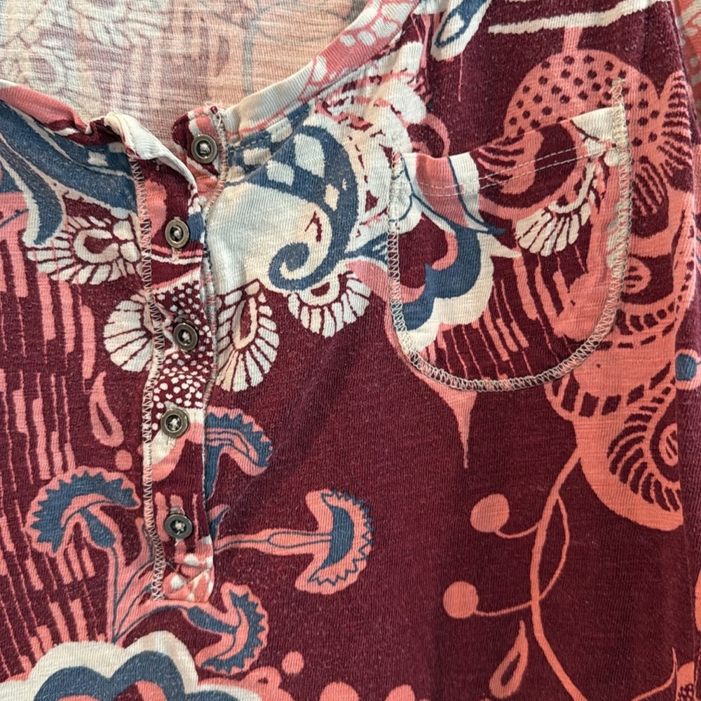 Sonoma | Pink and Red Paisley Bohemian Fitted Tank Top - Picture 2 of 9
